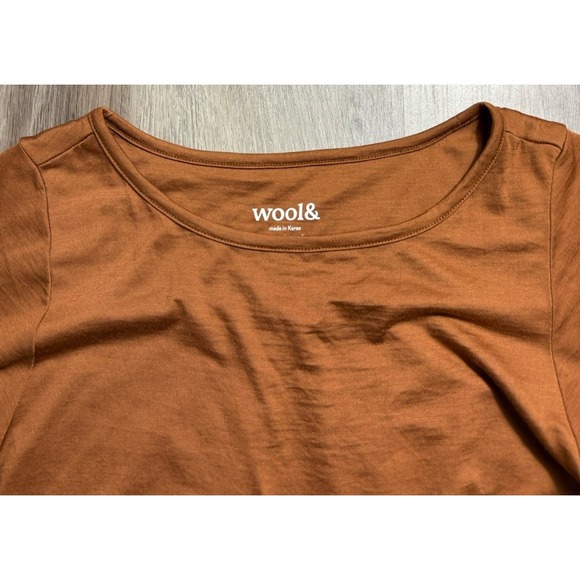 Wool& Rowena Medium Long Swing Dress Merino Wool Pocket Capsule Terracotta - Picture 2 of 7